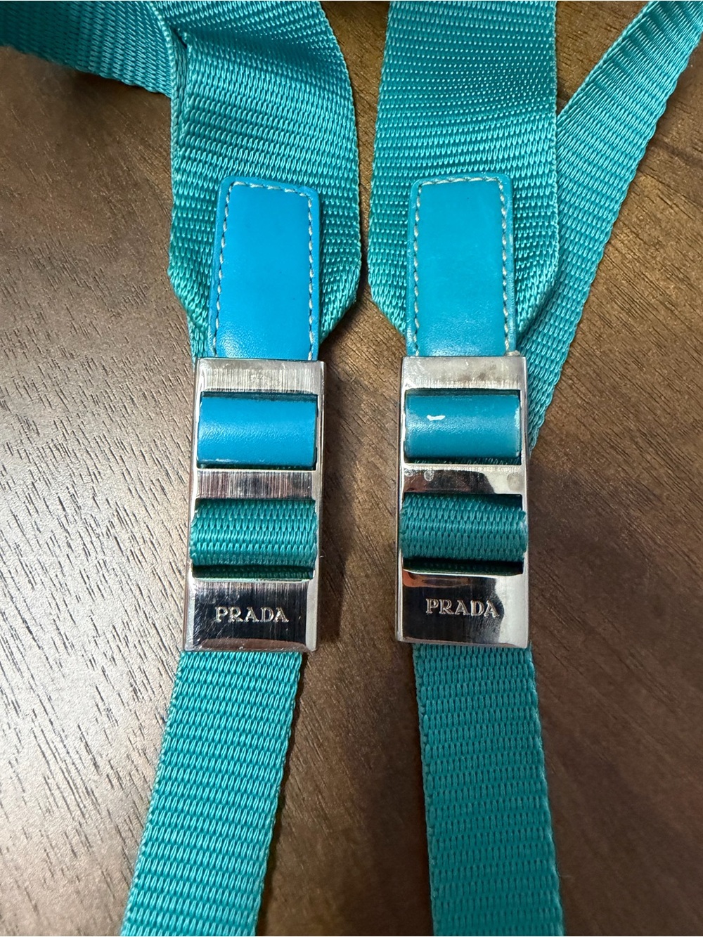 Prada Teal Nylon Buckle Backpack - Picture 2 of 9